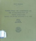 Papers from the confrence on the standardisation of asian languages
