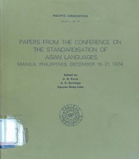 Papers from the confrence on the standardisation of asian languages