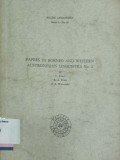 Papers in borneo and western austronesian linguistics no. 3