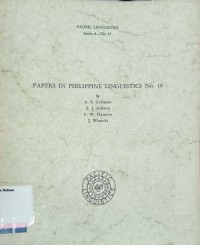 Papers in philipine linguistics no. 10