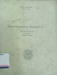 Papers in philippine linguistics no. 5