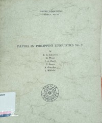 Papers in philippine linguistics no. 9