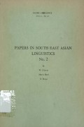 Papers in south east asian linguistics no. 2