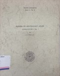 Papers southeast asian linguistics no. 7