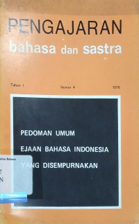 Pengajaran bahasa dan sastra tahun I Nomor 4 1976