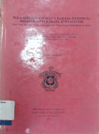 Pola struktur wacana bahasa indonesia dalam ragam bahasa jurnalistik