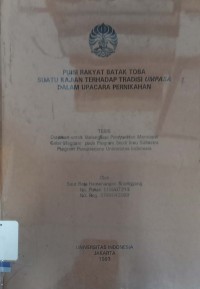 Puisi rakyat batak toba satu kajian terhadap tradisi umpasa dalam upacara pernikahan