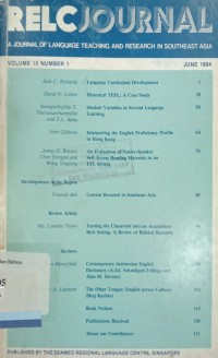 RELC Journal, Vol. 15, No. 1, June 1984
