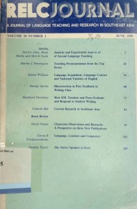 RELC Journal, Vol. 20, No. 1, June 1989