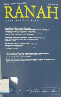 Ranah: Jurnal Kajian Bahasa, Volume 1, Nomor 2, Desember 2012