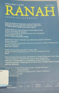 Ranah: Jurnal Kajian Bahasa, Volume 4, Nomor 1, Juli 2015