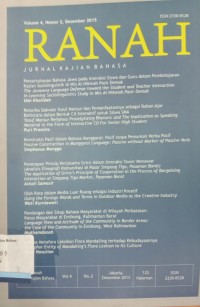 Ranah: Jurnal Kajian Bahasa, Volume 4, Nomor 2, Desember 2015