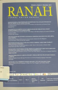 Ranah: Jurnal Kajian Bahasa, Volume 6, Nomor 2, Desember 2017