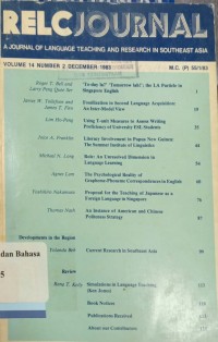 Relc Journal Vol 14 No. 2, December 1983
