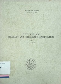 Image of Sepik languages checklist and preliminary classification