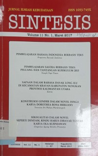 Sintesis: Jurnal Ilmiah Kebudayaan, Vol. 11, No. 1, Maret 2017