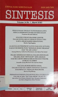 Sintesis: Jurnal Ilmu Kebudayaan, Vol 14, No. 1, Maret 2020