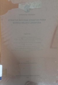 Struktur kata dan struktur frasa Bahasa Melayu Larantuka