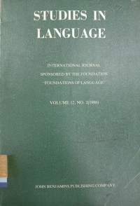 Studies in Language Volume 12 no 2 (1988)