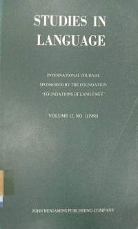 Studies in language  Volume 12 no 1 (1988)
