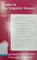Studies in the linguistic sciences,
