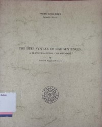 The deep syntax of lisu sentences: a transformational case grammar