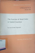 The function of word order in Turkish grammar