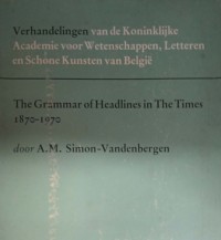 Image of The grammar of headlines in the times 1870-1970
