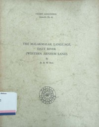 The malakmalak language, daly river (western arnhem land)