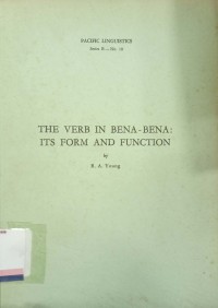The verb in bena-bena: it's form and function
