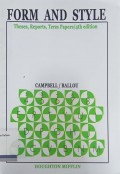 Form and Style: Theses, Reports, Term Papers/4th edition