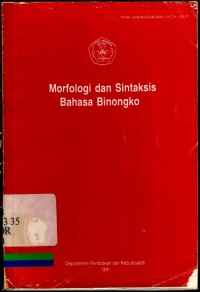 Morfologi dan sintaksis bahasa binongko