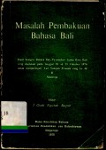 Masalah pembakuan Bahasa Bali