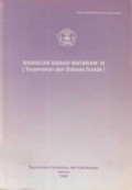 Wawacan babad mataram III (terjemahan dari bahasa sunda)