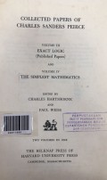 Collected papers of charles sanders peirce