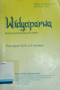Widyaparwa: majalah ilmiah bahasa dan sastra, nomor 43, oktober 1994