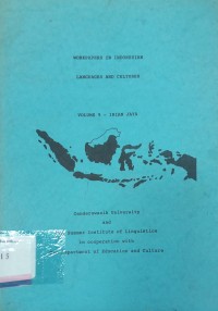 Workpapers in Indonesian Languages and Cultures Volume 9