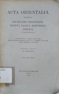 Acta orientalia ediderunt societates orientales batava danica norvegica svevica, Vol. XXI, Pars. 4