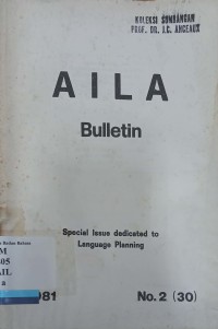 AILA (bulletin) No. 2 (30) 1981 Special Issue dedicated to Language Planning