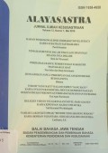 Alayasastra: jurnal ilmiah kesusastraan, volume 12, nomor 1, Mei 2016