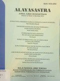 Alayasastra: jurnal ilmiah kesusastraan, volume 12, nomor 2, November 2016