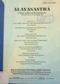 Alayasastra: Jurnal Ilmiah Kesusastraan, Volume 8, Nomor 2, November 2012