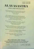 Alayasastra: Jurnal Ilmiah Kesusastraan, Volume 15, Nomor 2, November 2019