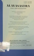 Alayasastra: Jurnal Ilmiah Kesusastraan, Volume 14, Nomor 1, Mei 2018