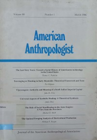 Image of American anthropologist Vol. 88 Number 1 1986