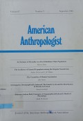American anthropologist Vol. 87 Number 3 1985