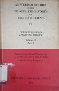 Amsterdam Studies in the Theory and History of Linguisric Science IV