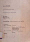 Sanskrit: An easy introduction to an enchanting language volume 1, tools: Grammatical, Part A