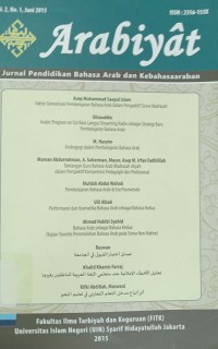 Arabiyat: Jurnal Pendidikan dan Bahasa Arab dan Kebahasaan, Volume 2, No. 1, Juni 2015