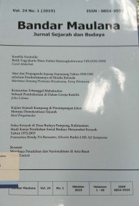 Bandar Maulana: Jurnal Sejarah dan Budaya Vol. 24, No. 1 2019
